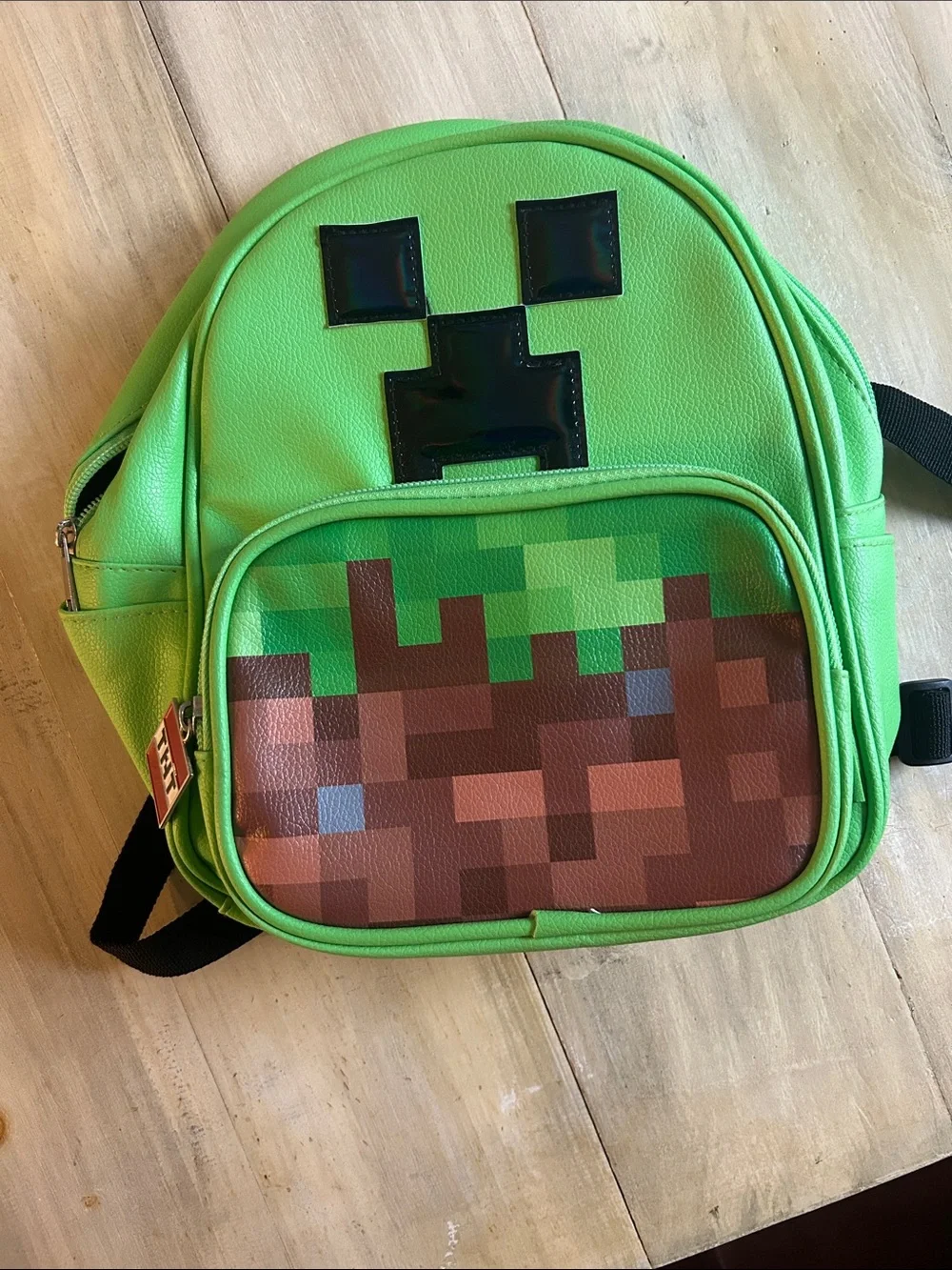 Kids Creeper Pixel Mini Backpack in Bright Green